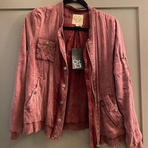 Purple/maroon bomber style jacket, Size M